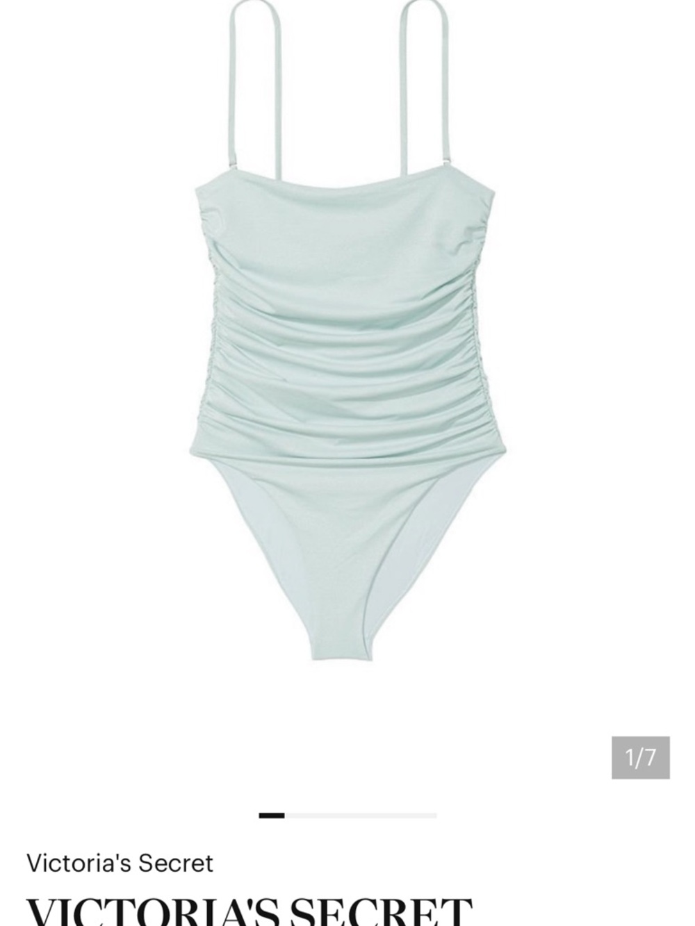 Victoria's Secret Ruched Sparkle Sea Foam Green One-Piece Swimsuit S
